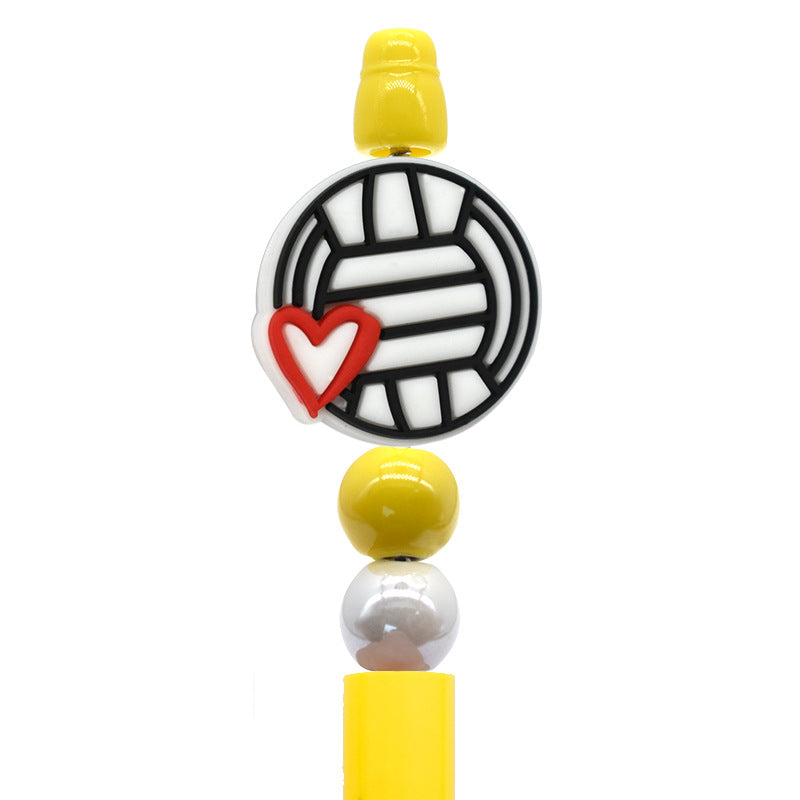 Wholesale Random100pcs/pack DIY Ball Sports Series Ballpoint Pen Focus Beads